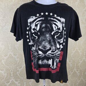 Last Kings Sz Large Black Tiger Graphic Tshirt Hip Hop Short Sleeve 100% Cotton